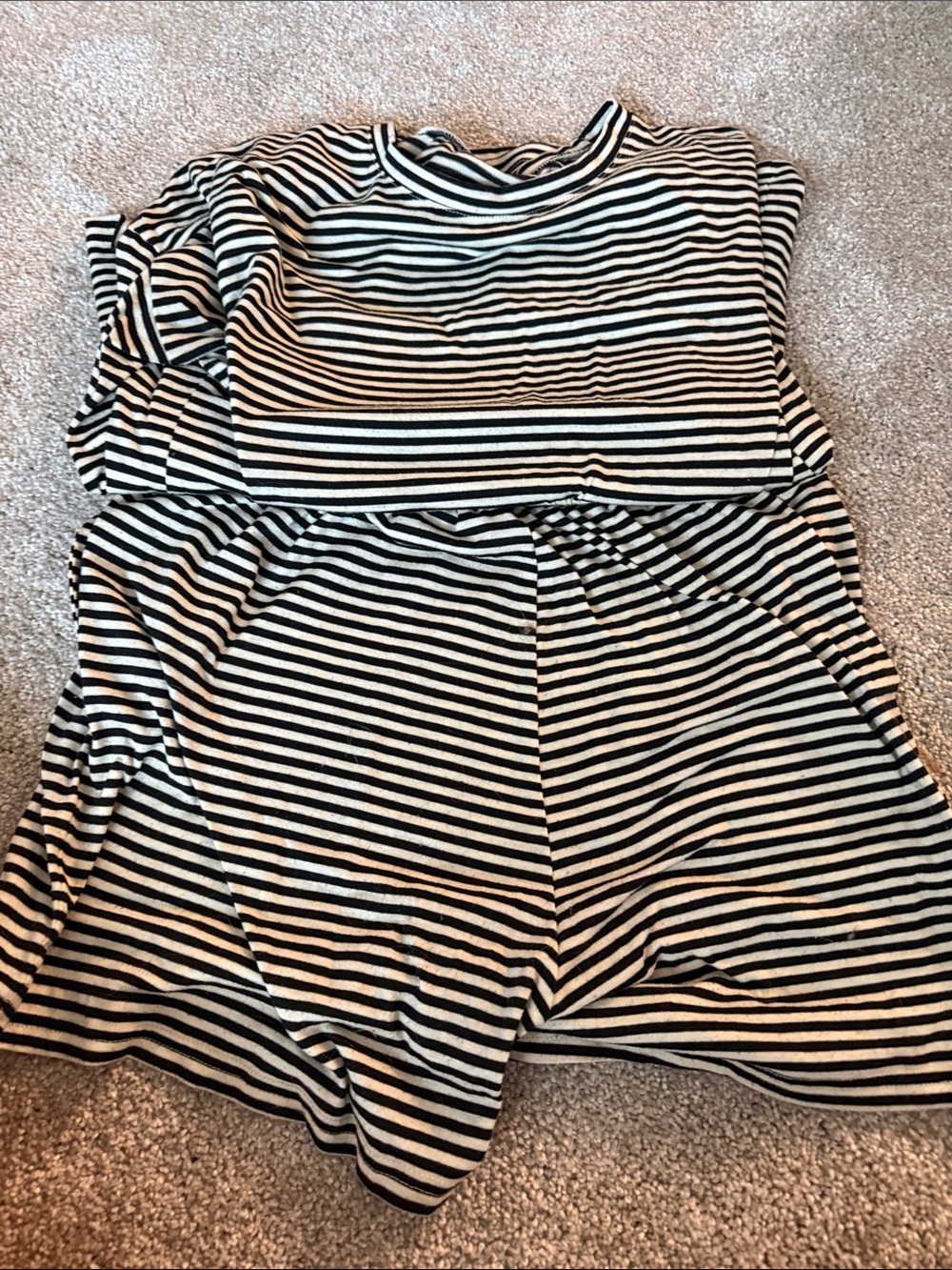 Black and White Striped Women's Top - Classic Crewneck
